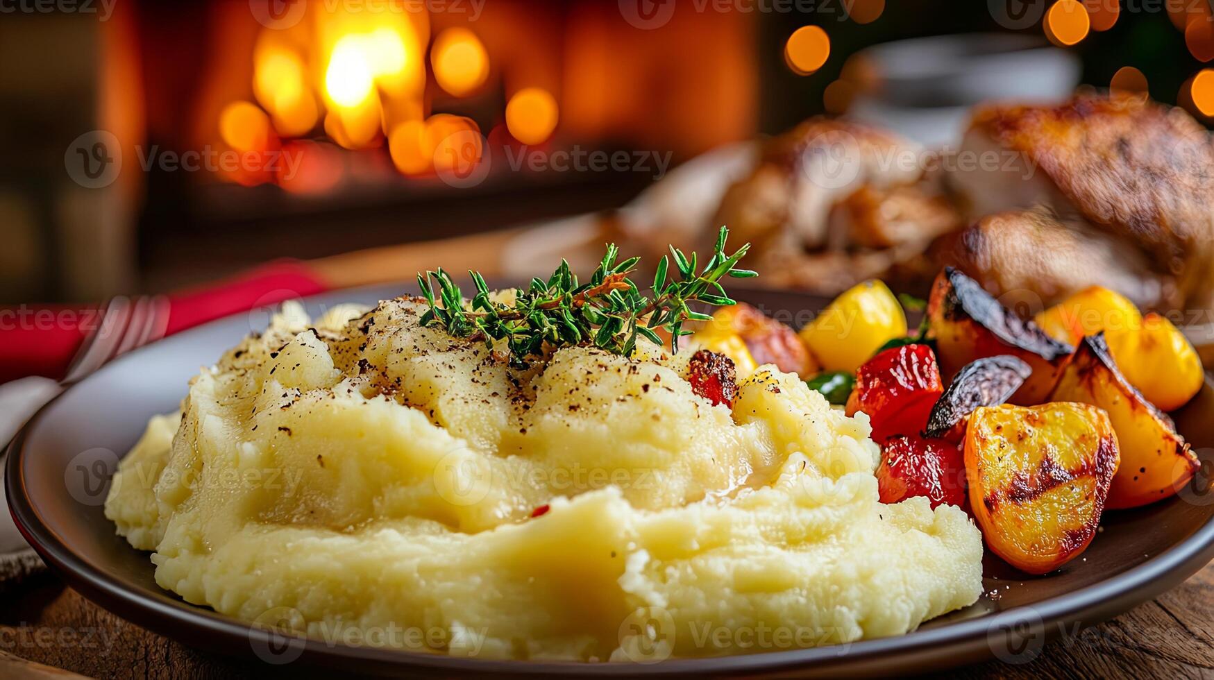 Creamy Mashed Potatoes with Roasted Vegetables photo
