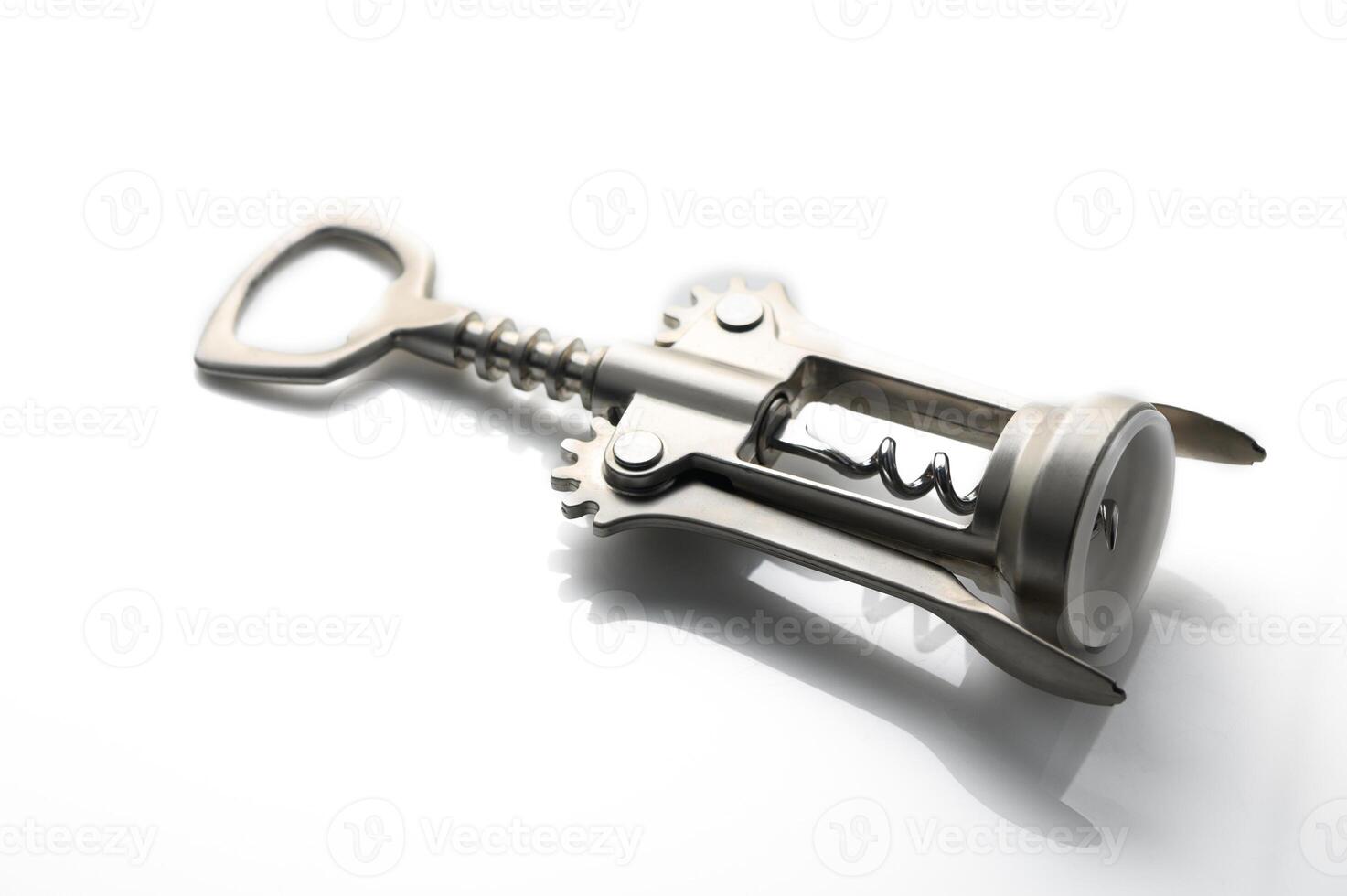 Innovative corkscrew design featuring sleek metallic finish and functional components for effortless wine opening photo