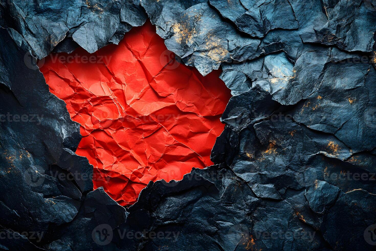 Abstract Contrast of Red and Black Rocks - Textured Background for Design photo