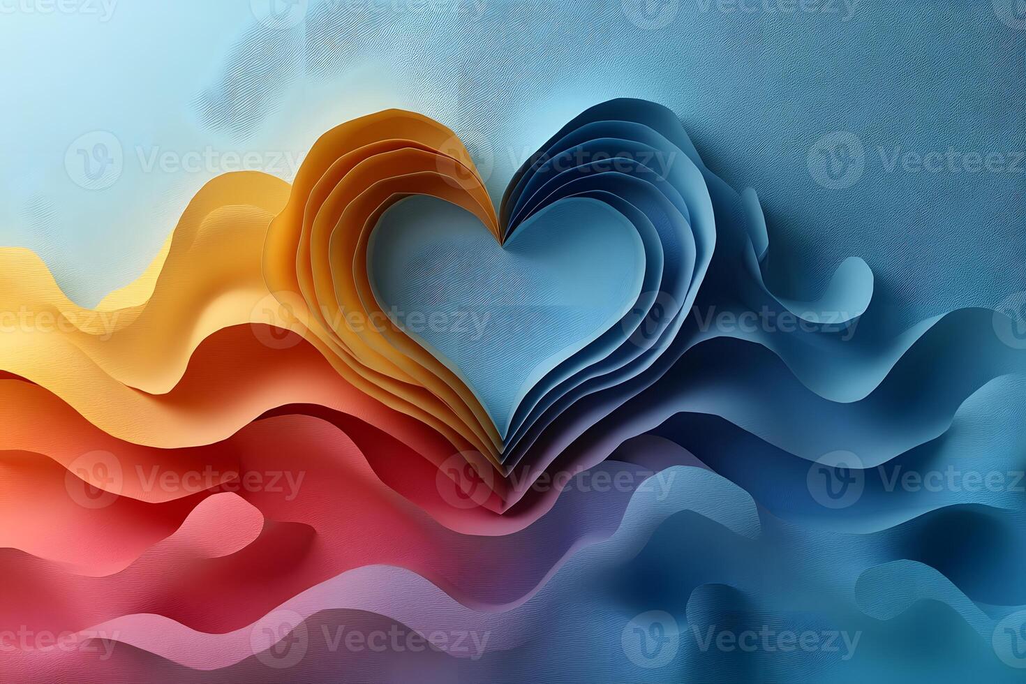 Vibrant Multi-Layered Heart Design for Creative Art and Decor Projects photo