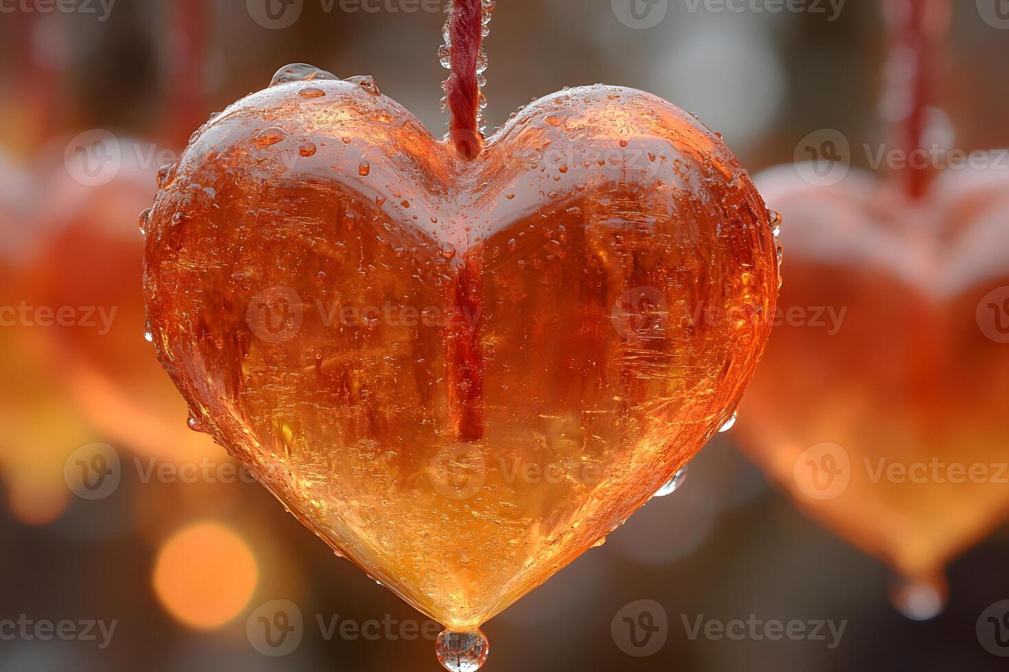 Romantic Heart-Shaped Ice Sculpture with Warm Glow for Valentine's Day Decoration photo