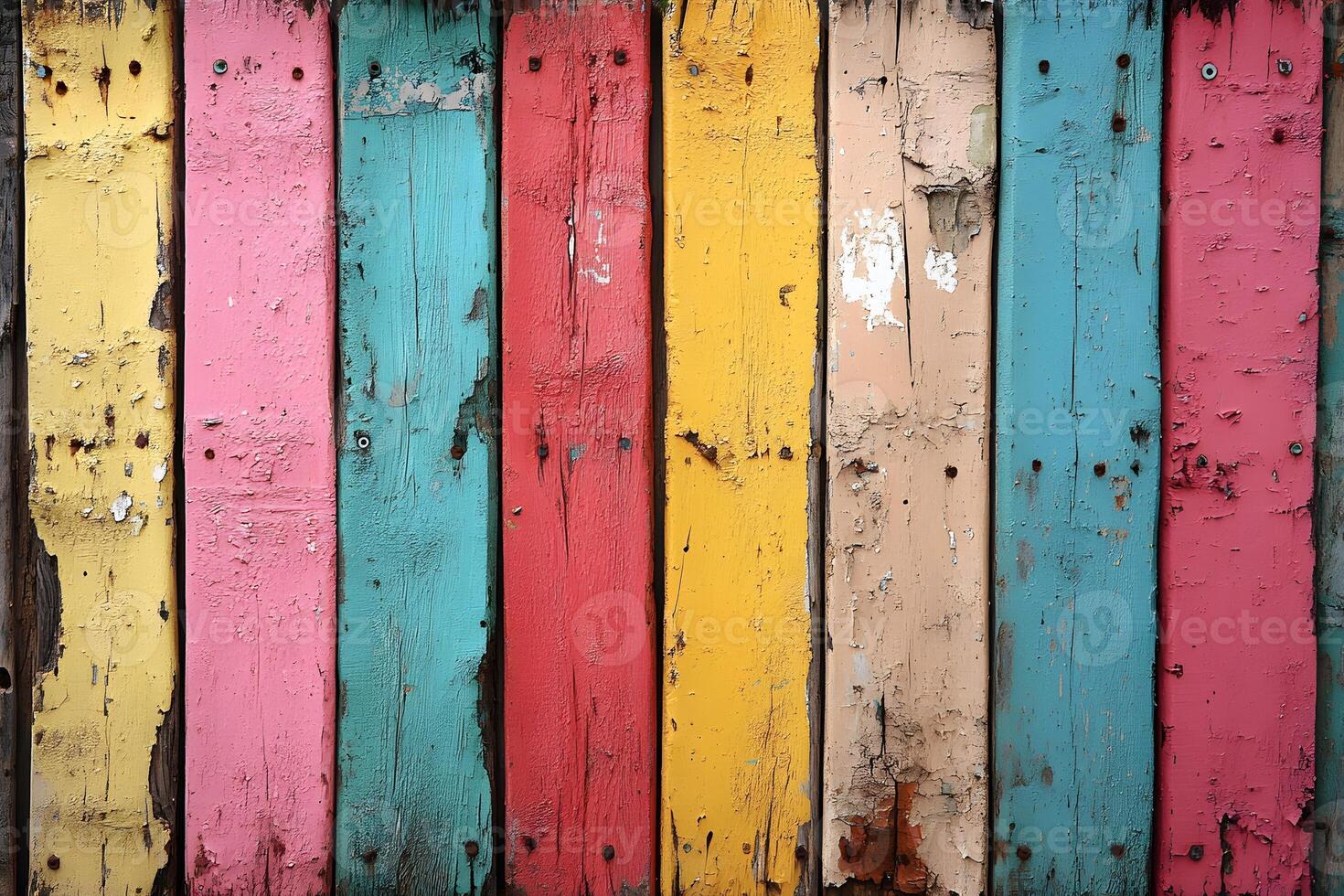 Vibrant Weathered Wooden Planks for Rustic Decor and Design photo