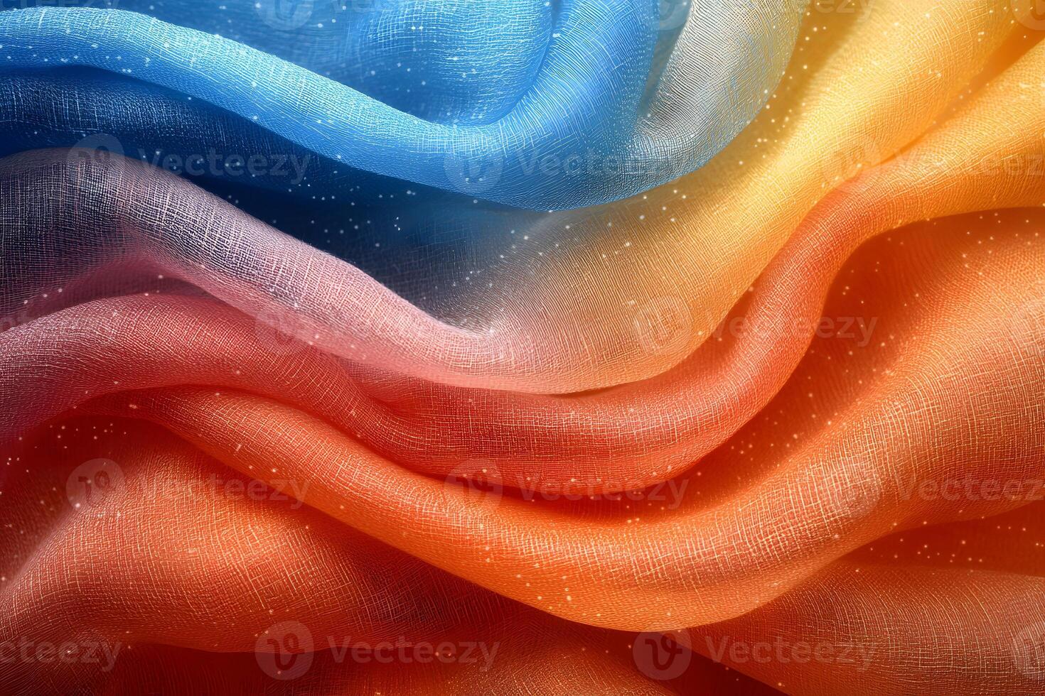 Vibrant Multi-Colored Fabric with Waves and Glitter for Abstract Design photo