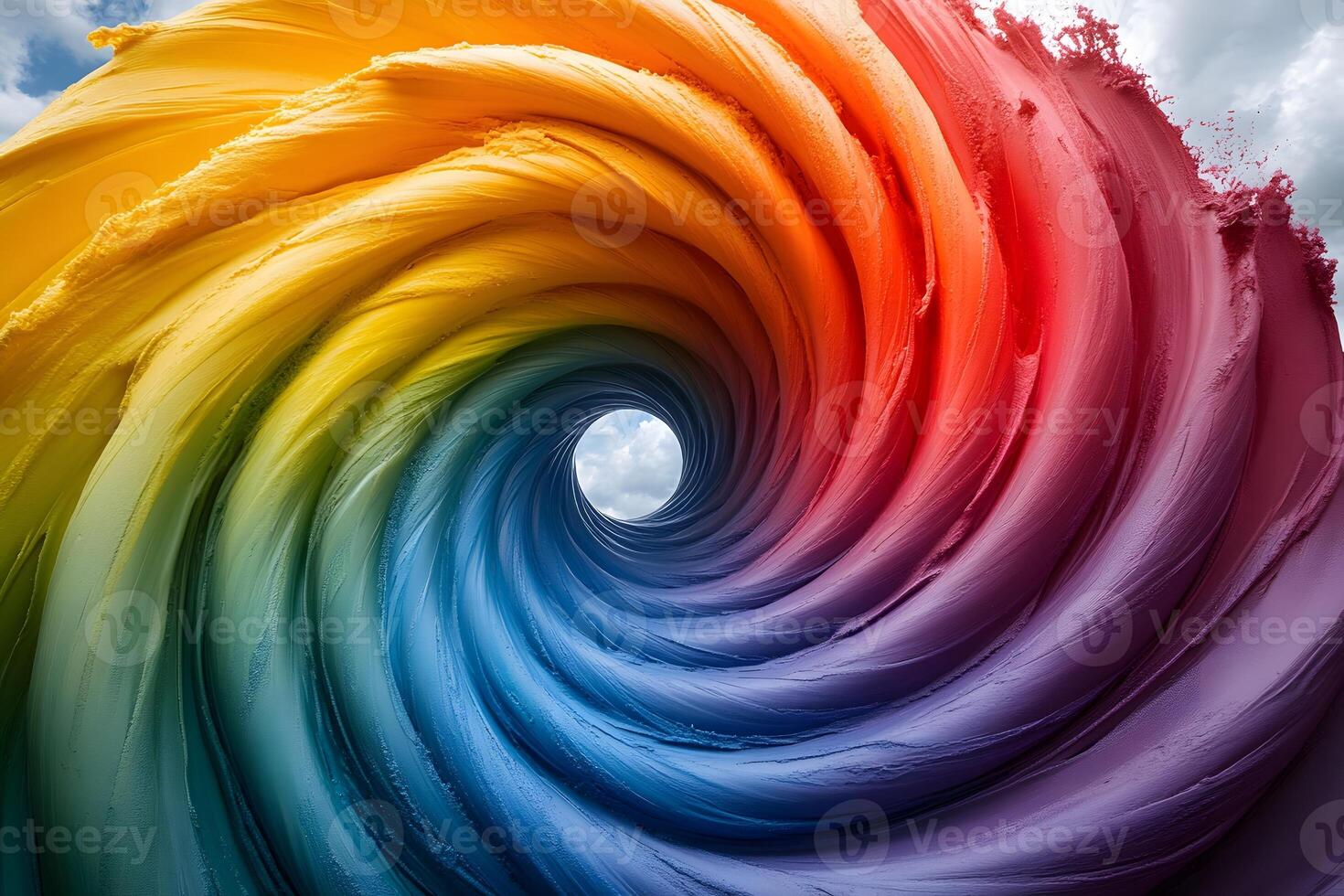 Vivid Rainbow Swirl Art Abstract Design for Print and Posters photo