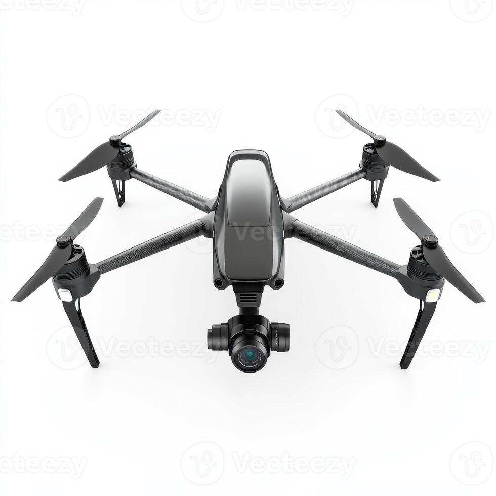 High-tech drone showcasing professional features and sleek design in a studio environment photo