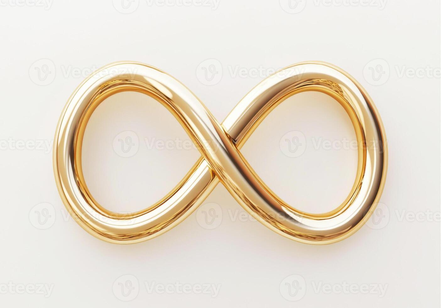 Elegant gold infinity symbol representing eternal love and connection displayed on a plain background photo