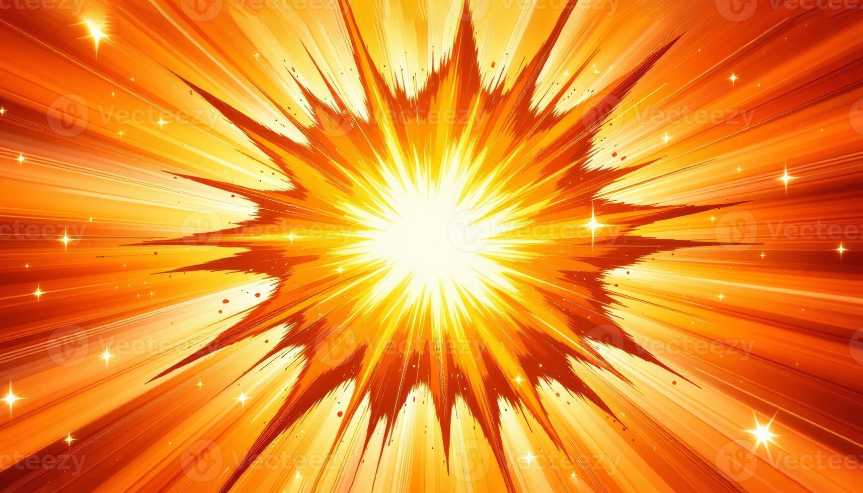 Explosive Energy Radiating Outwards With Vibrant Orange And Yellow Hues photo