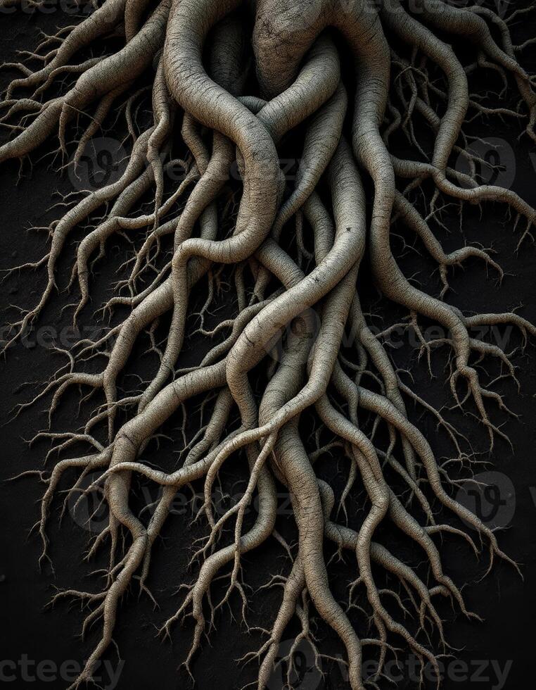 Intertwined Root System Veins of Earth,s Foundation Deeply Rooted Network photo