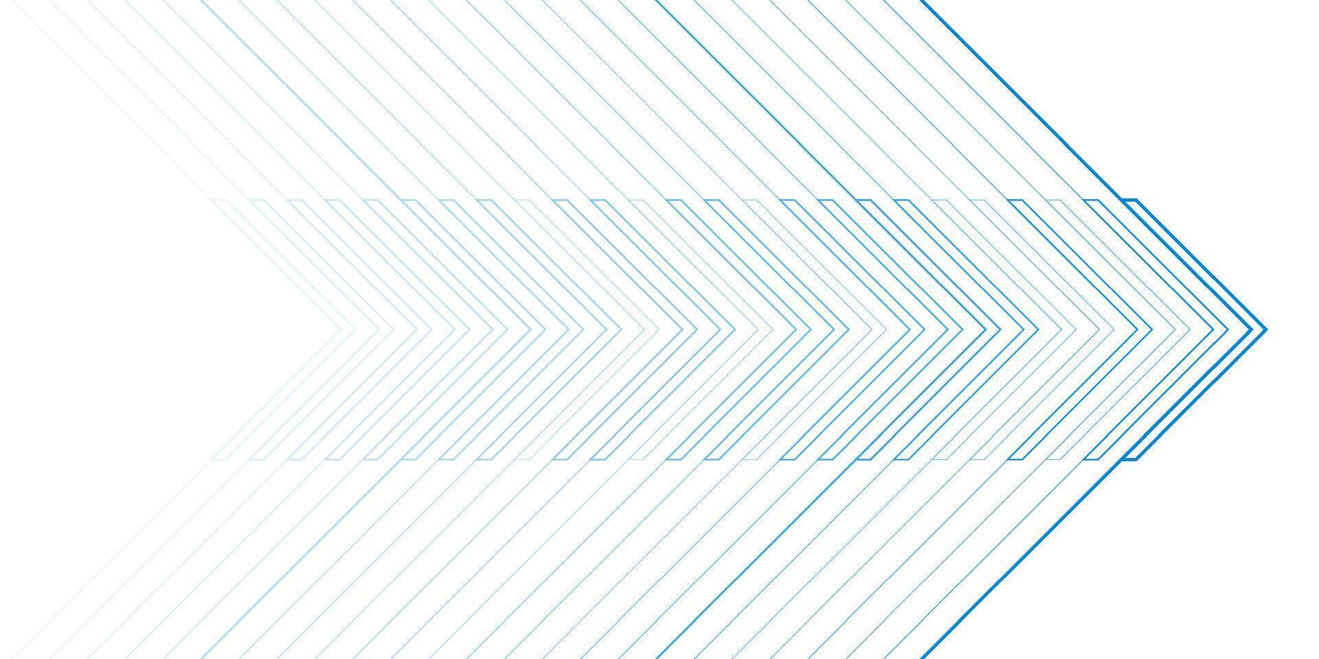 Abstract blue linear arrows geometric tech background vector