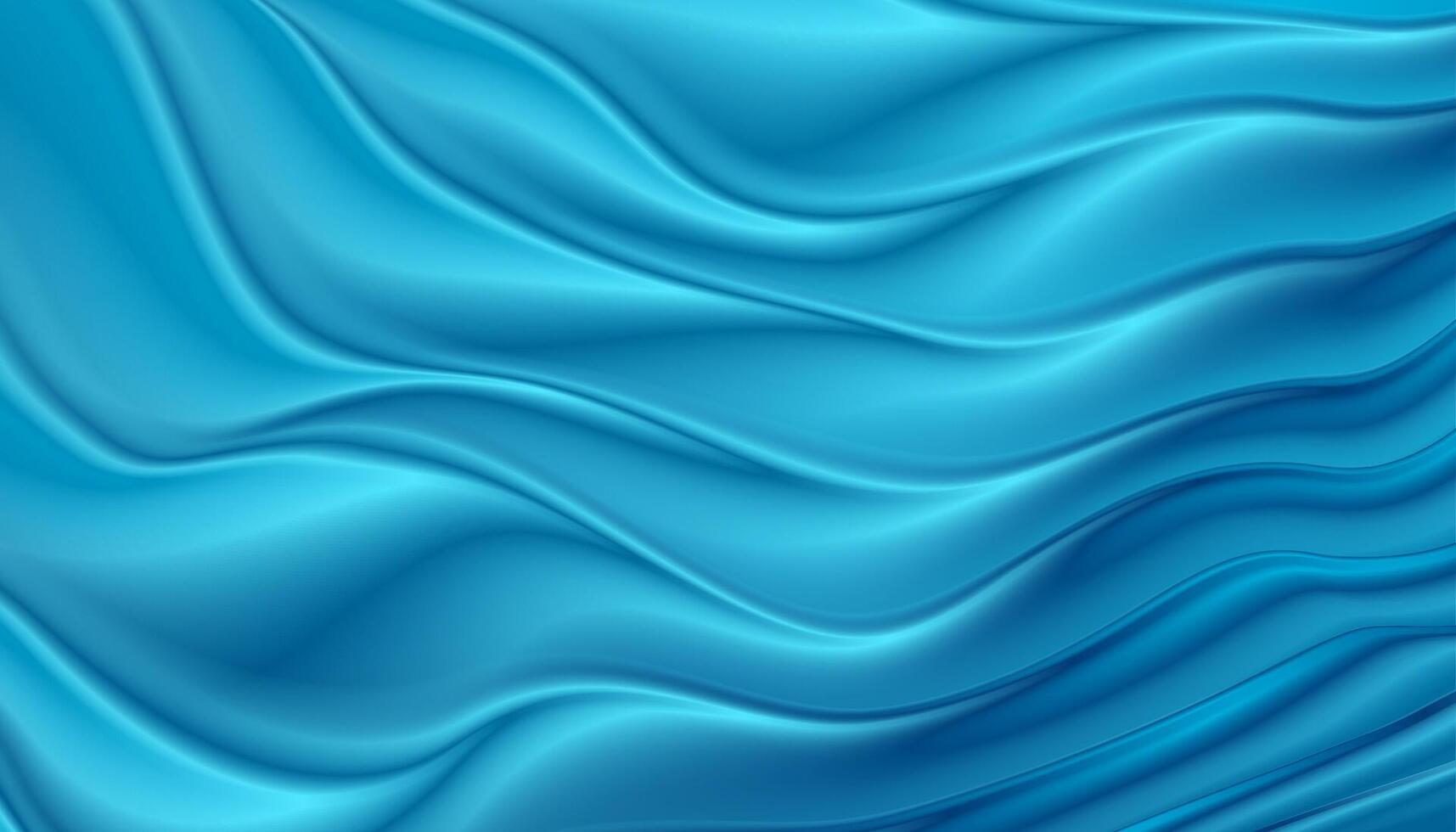 Bright blue smooth glossy waves abstract elegant background vector