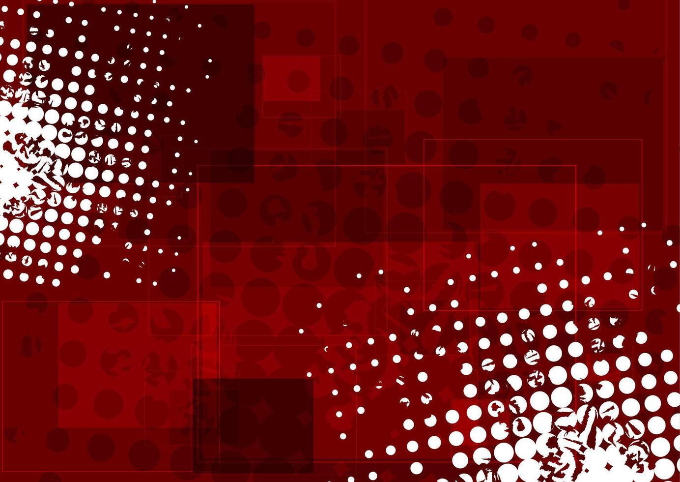 Dark red geometric background with white halftones vector