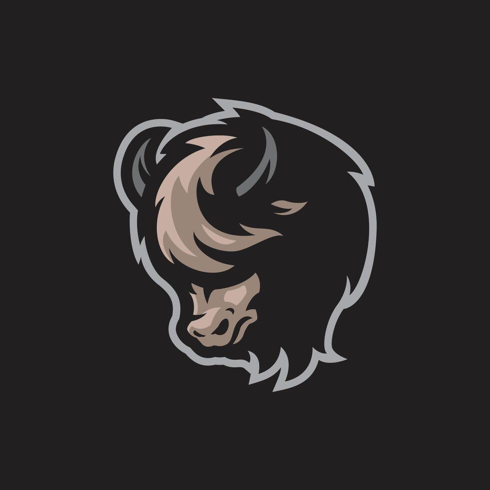 Bison mascot logo design with modern illustration concept style for badge, emblem and t shirt printing. Bison head illustration for sport team. vector