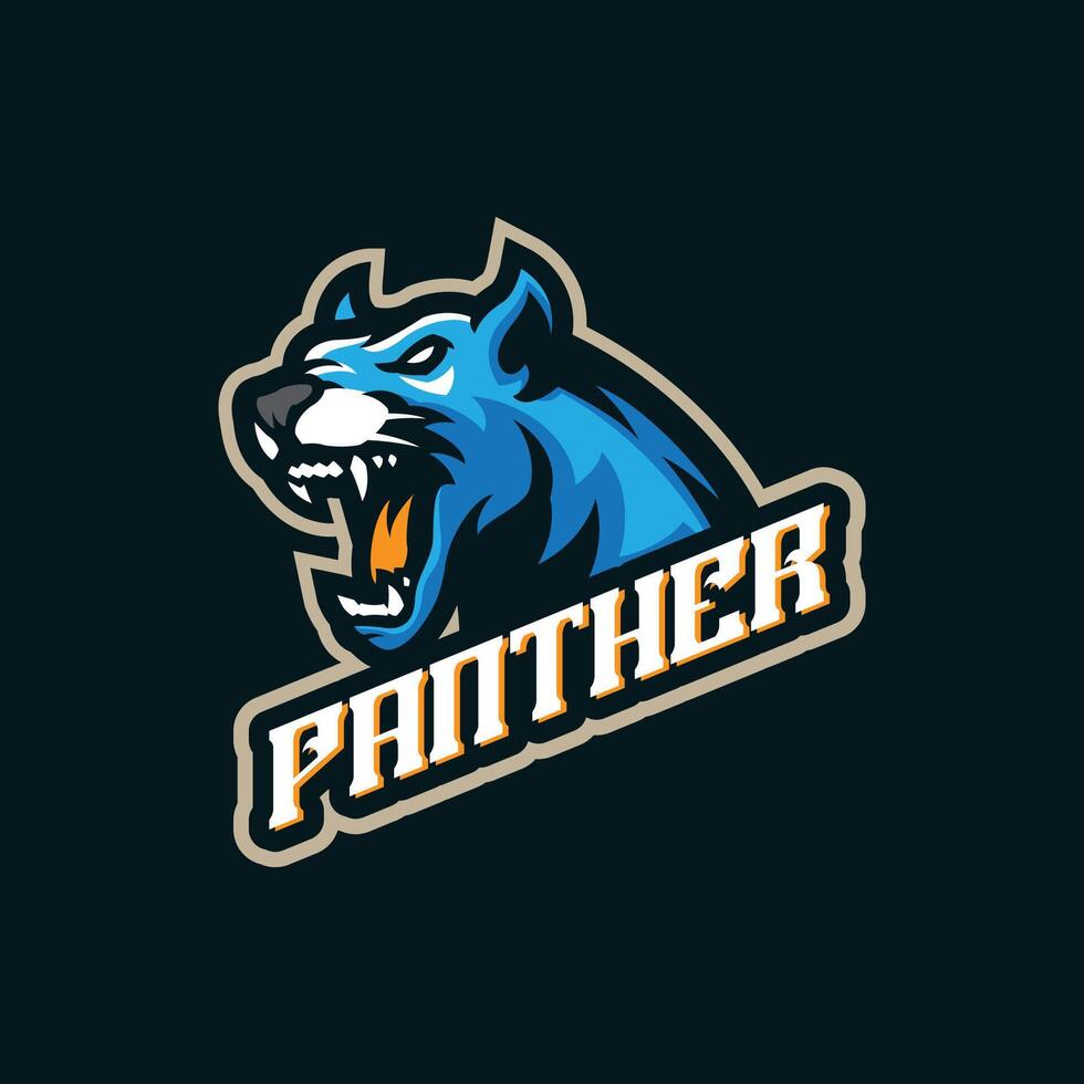 Panther mascot logo design with modern illustration concept style for badge, emblem and t shirt printing. Angry panther illustration for sport team. vector