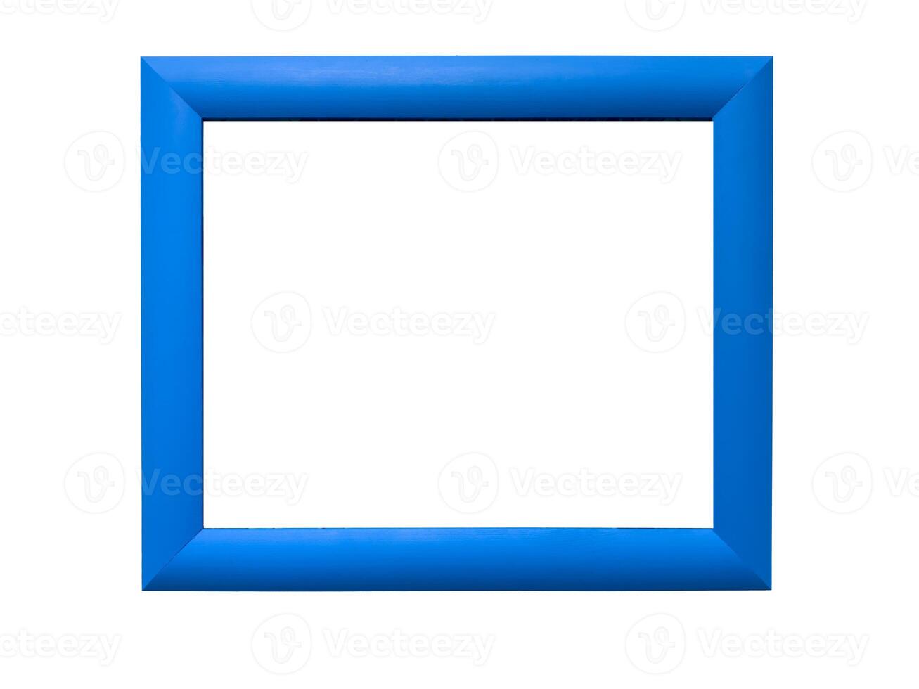 Modern picture frame. Rectangular design with a blue border, for photos, paintings. Contemporary photo