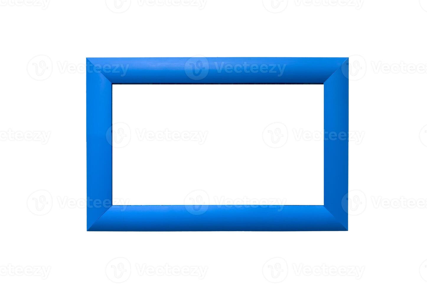 Modern rectangular picture frame. Simple design with blue border, perfect for displaying artwork, photo