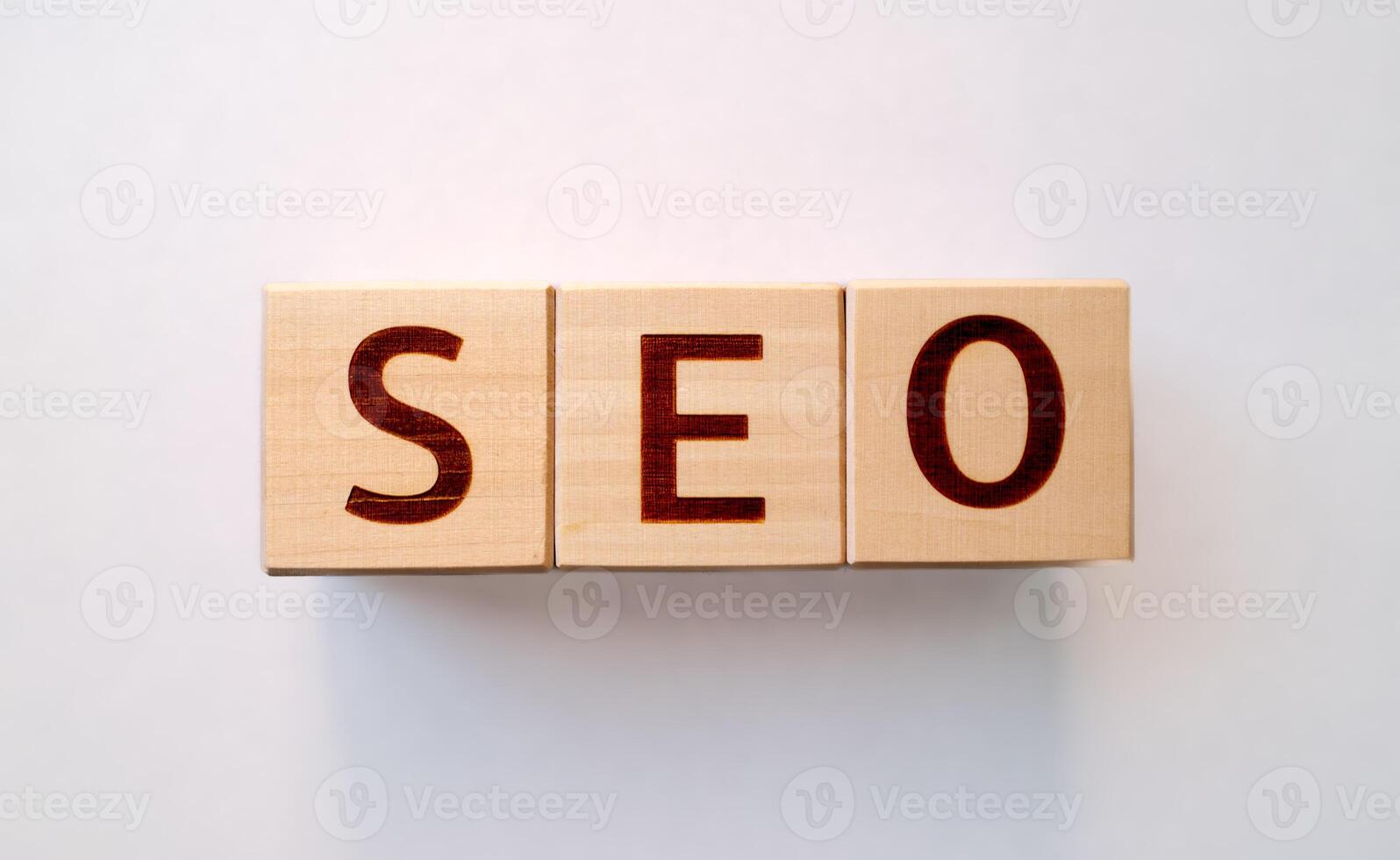 SEO word made by wooden blocks photo