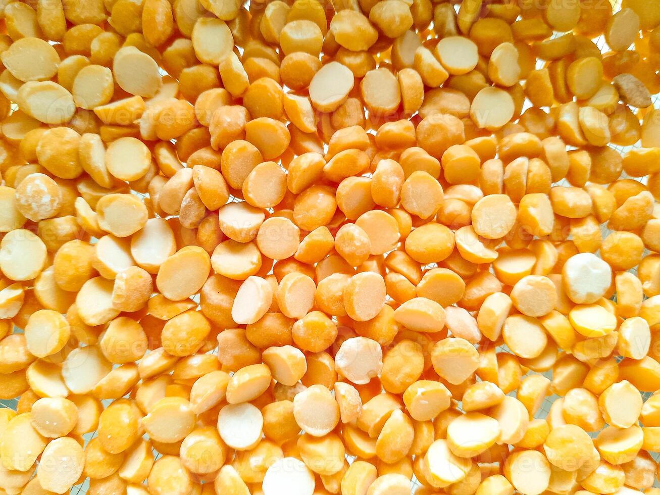 Cloesup view of yellow chana split peas photo