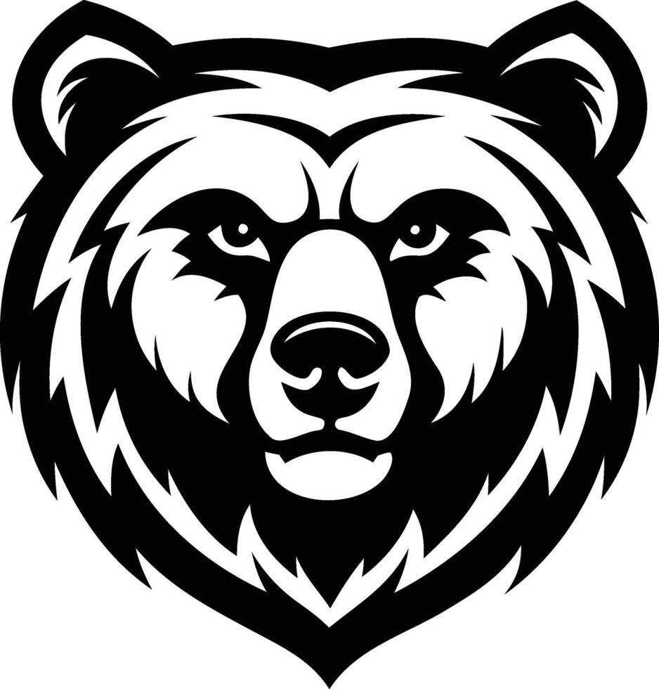 Bear Head Silhouette A Bold and Majestic Representation of Wilderness Power vector