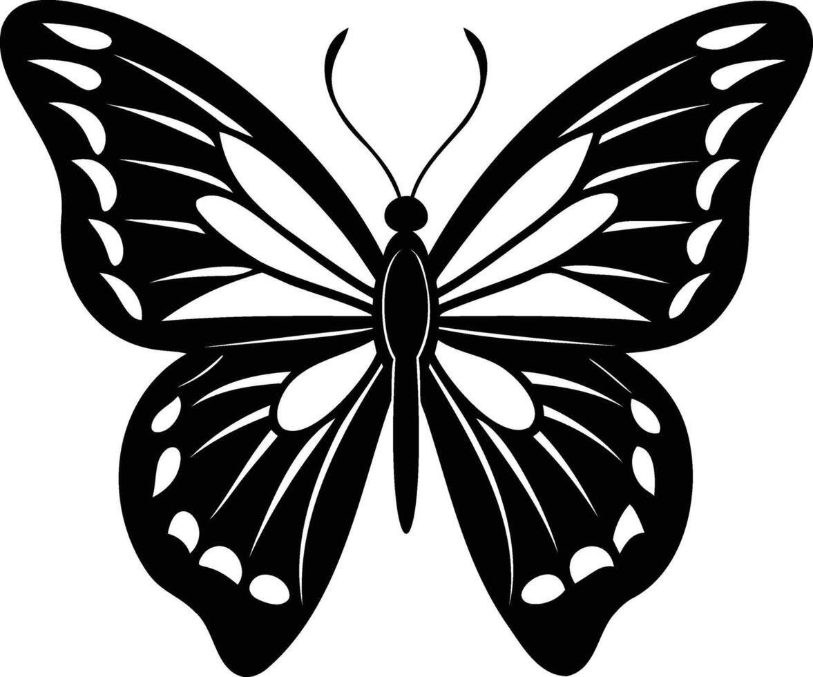 Butterfly Silhouette Graceful and Delicate Representation of Transformation and Freedom vector