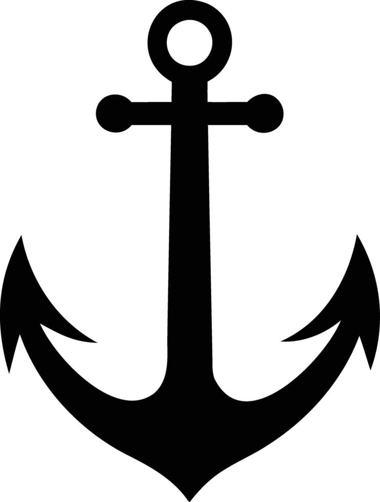 Anchor Silhouette Symbol of Stability and Strength in Maritime Design vector