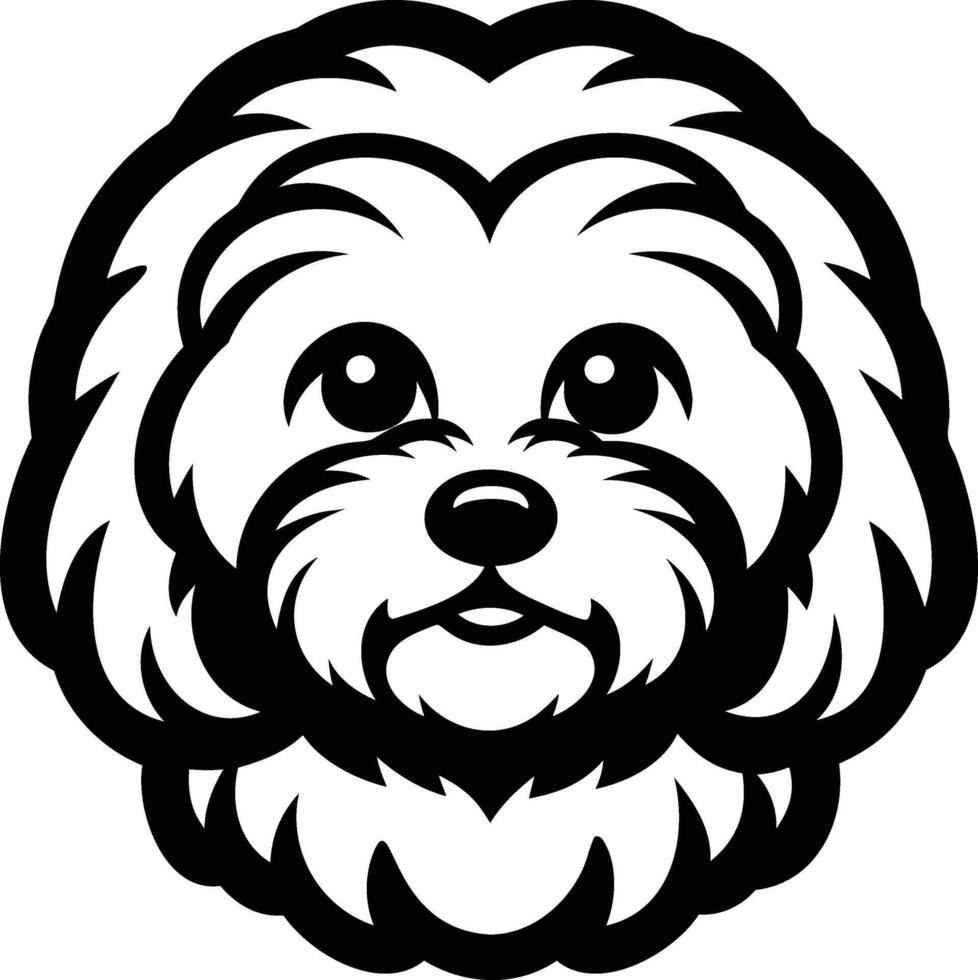 Bichon Frise Dog Silhouette Elegant Depiction of a Beloved Breed vector