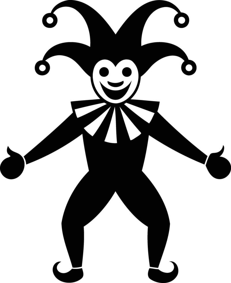 Jester Silhouette Playful Icon of Comedy and Mischief vector