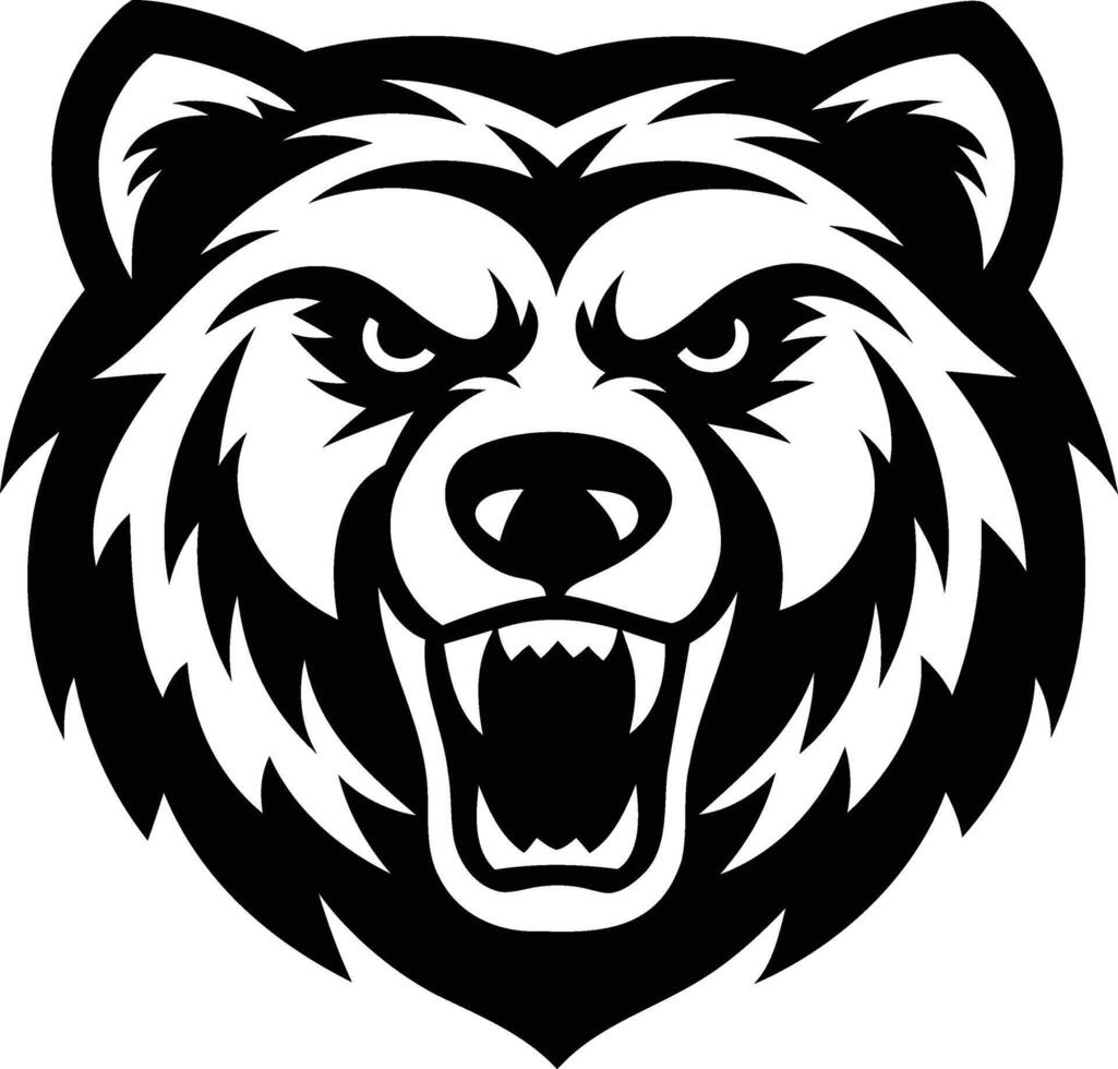 Bear Head Silhouette Majestic and Powerful Representation of the Wild vector