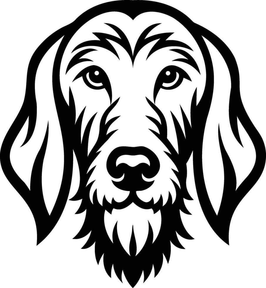 Bedlington Dog Silhouette Elegant and Playful Representation of a Unique Canine Companion vector
