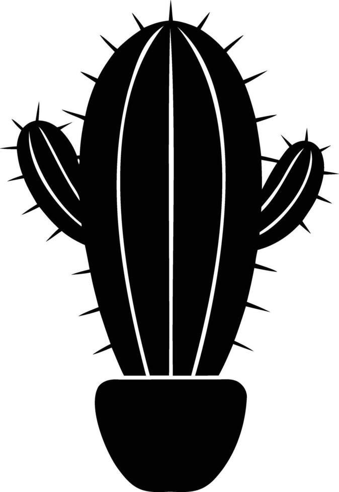 Cactus Silhouette A Stunning Representation of Desert Resilience and Beauty vector