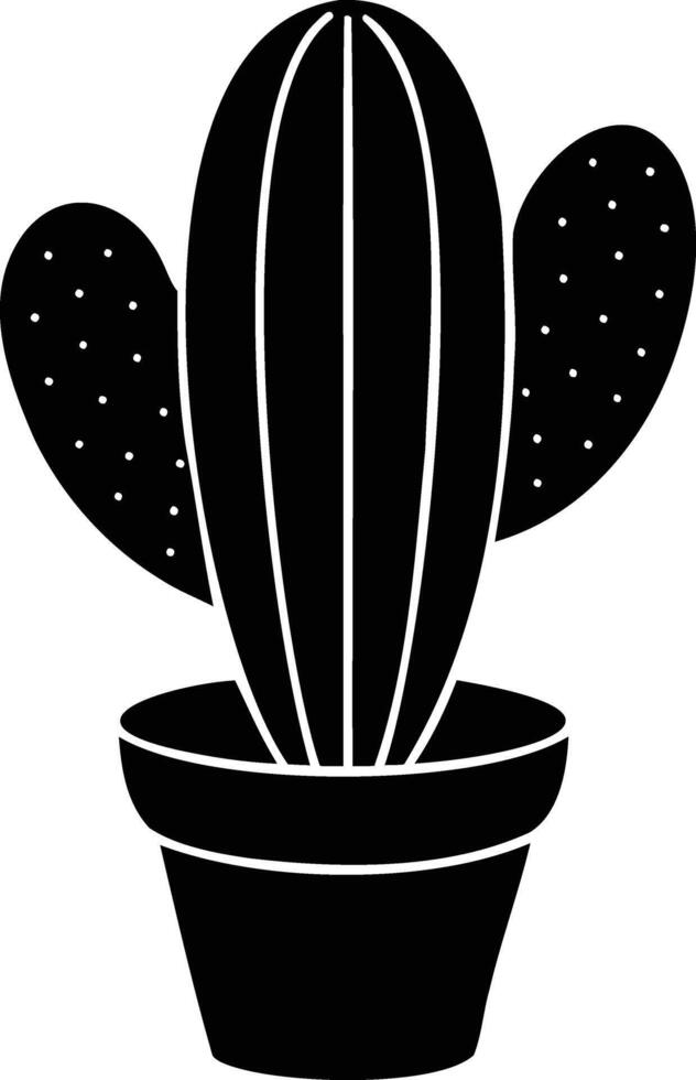Cactus Silhouette A Bold Representation of Desert Resilience and Beauty vector