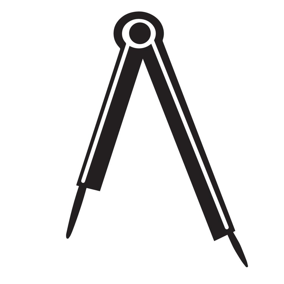 compass for circle flat style illustration vector