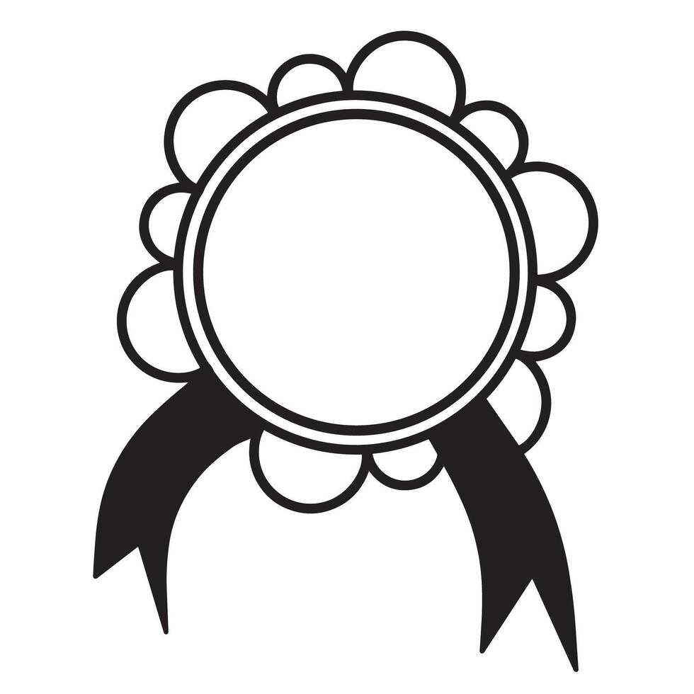 floral ribbon circle illustration flat style vector