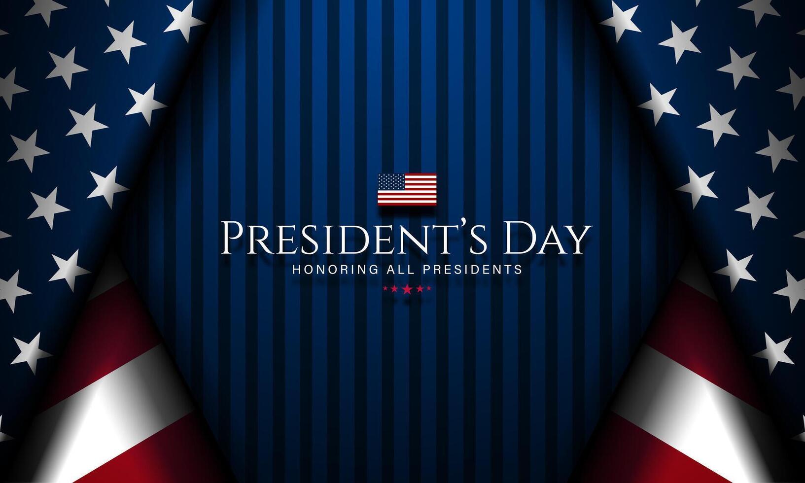 President's day background with american flag and stripes vector