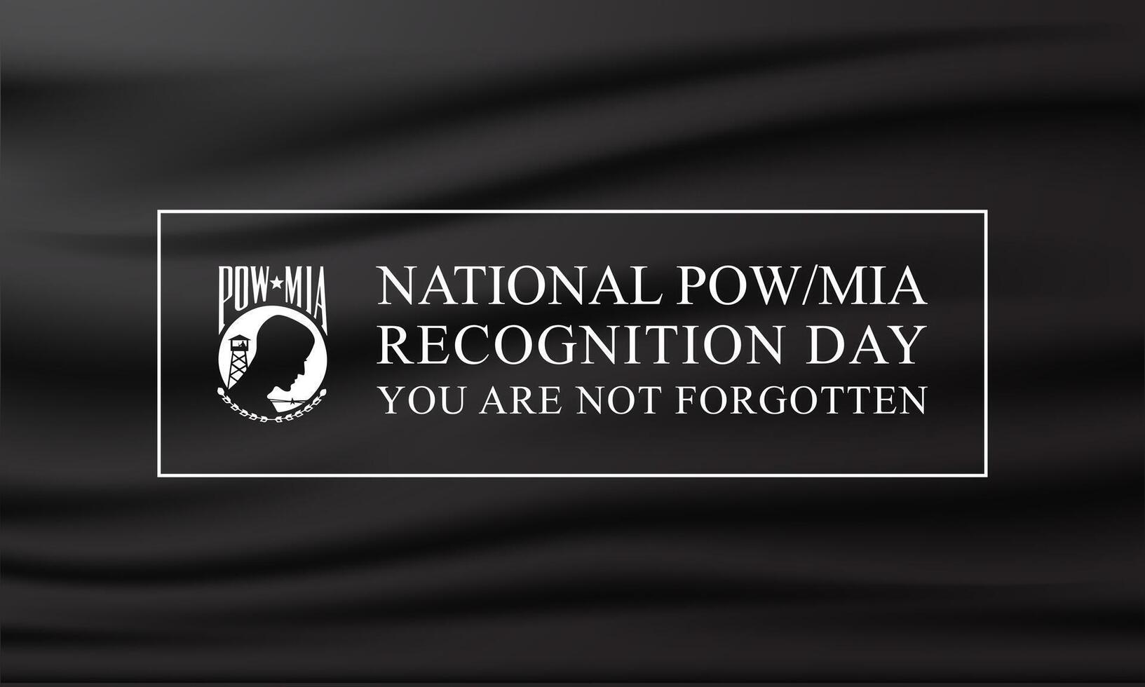 National POW MIA Recognition Day Design with black Background Illustration vector