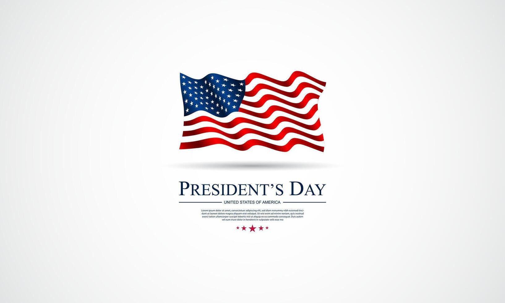 Happy Presidents Day United States Of America Design Background Illustration With American Flag And white background vector