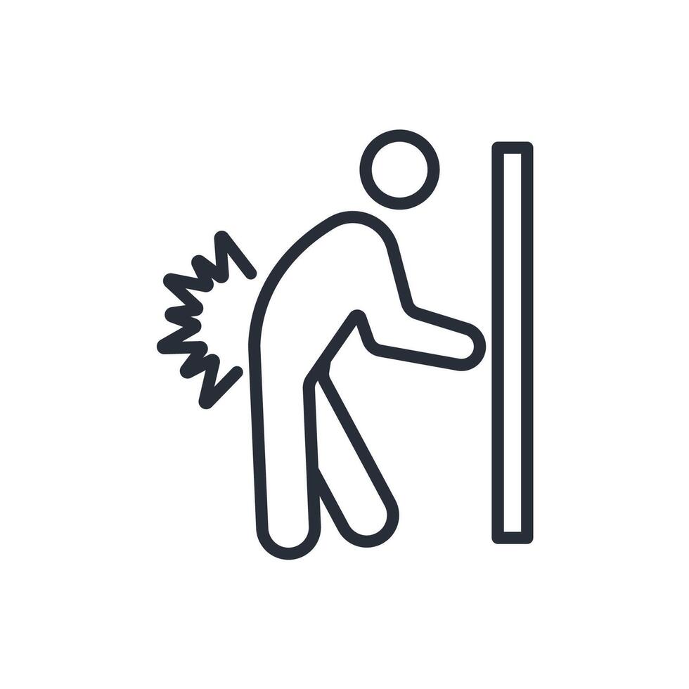Back pain icon. .Editable stroke.linear style sign for use web design,logo.Symbol illustration. vector