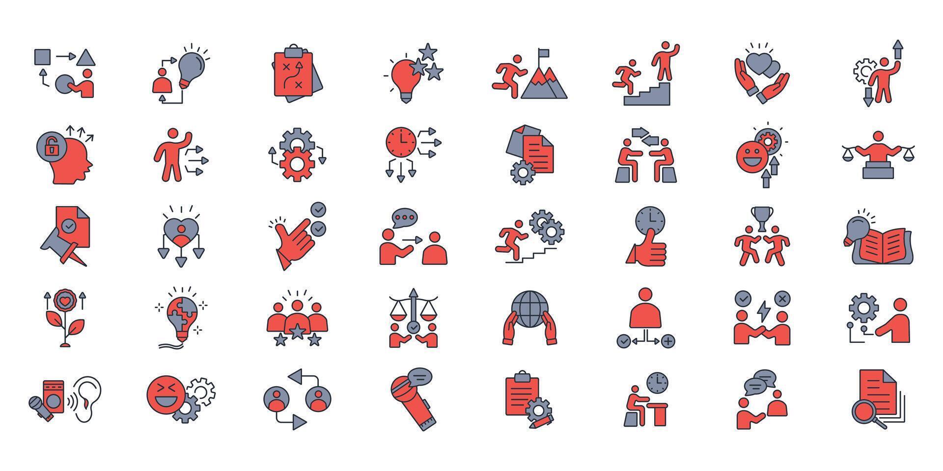 Soft skills icon set...Editable stroke.linear style sign for use web design,logo.Symbol illustration. vector