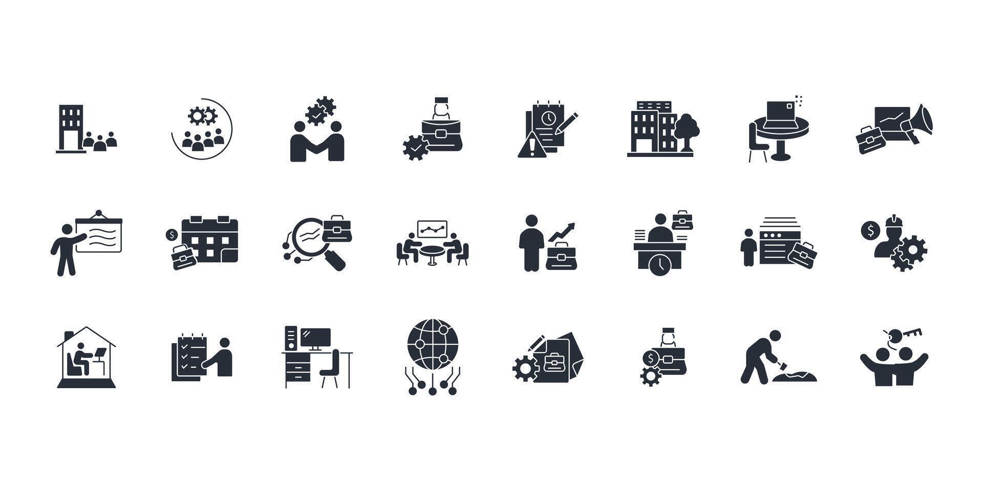 Work icon set...Editable stroke.linear style sign for use web design,logo.Symbol illustration. vector