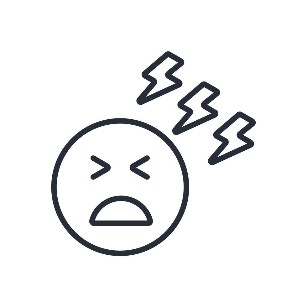 Headache icon. .Editable stroke.linear style sign for use web design,logo.Symbol illustration. vector