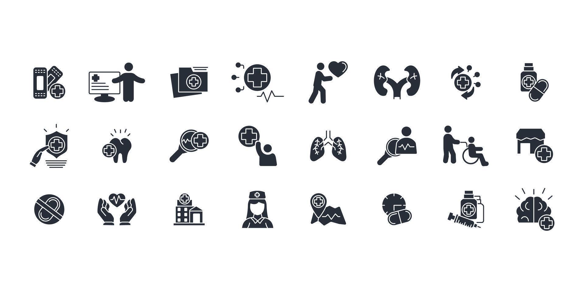 Healthcare and medical icon set...Editable stroke.linear style sign for use web design,logo.Symbol illustration. vector