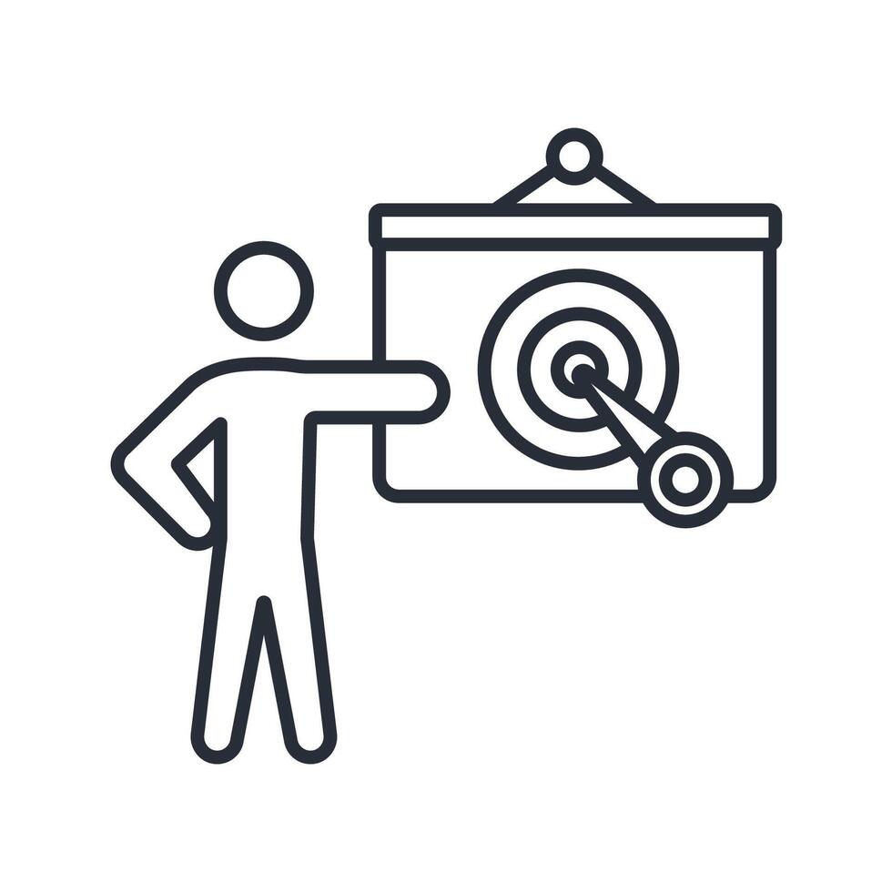 objectif icon. .Editable stroke.linear style sign for use web design,logo.Symbol illustration. vector