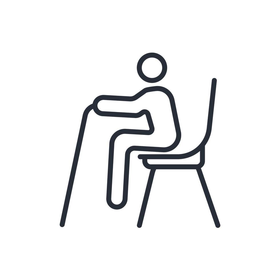 disability icon. .Editable stroke.linear style sign for use web design,logo.Symbol illustration. vector