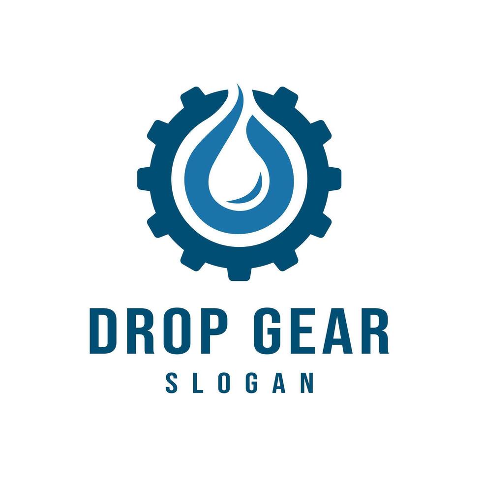 Gear Design Illustration with Simple Water Drop vector