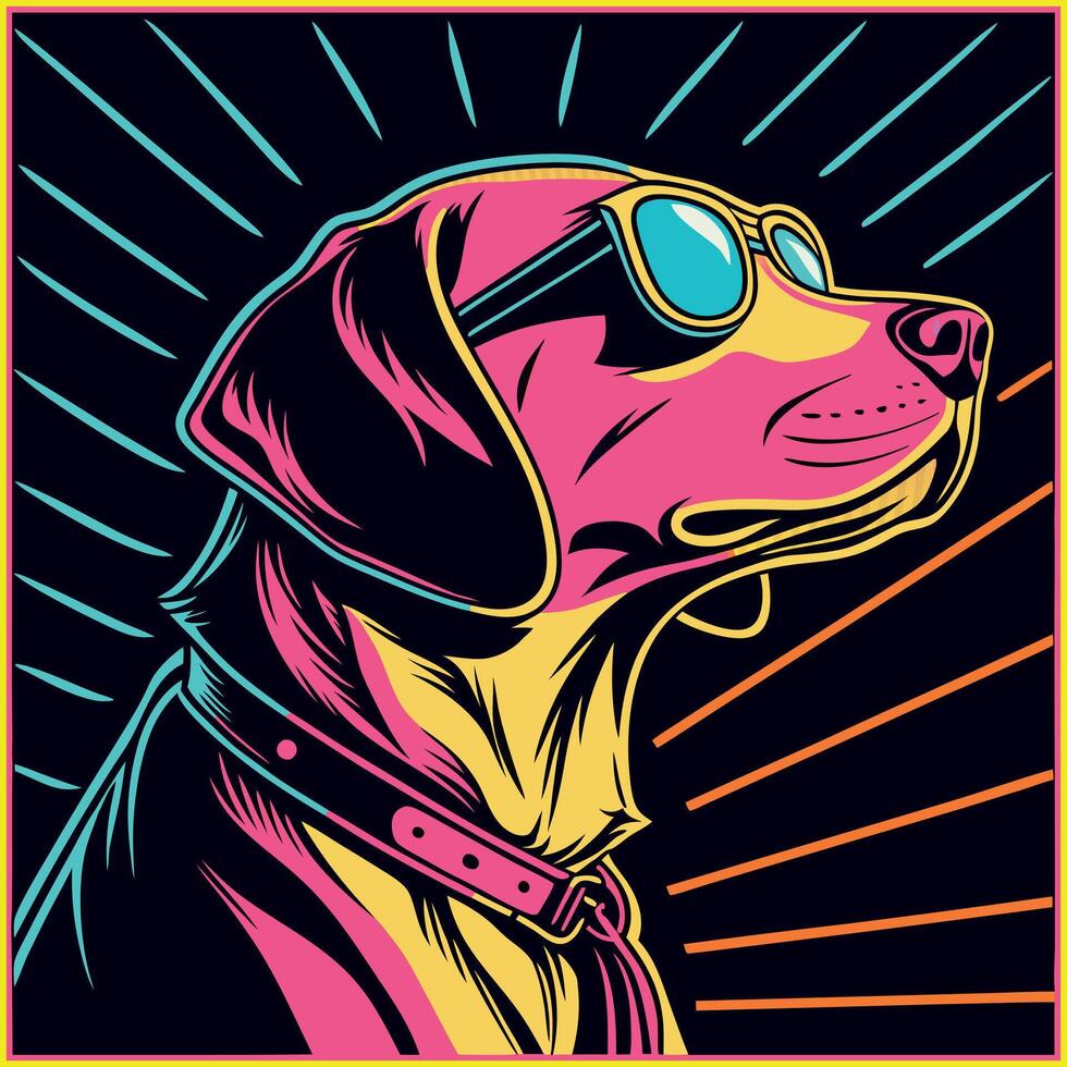 Cool Dog Sunglasses Graphic vector