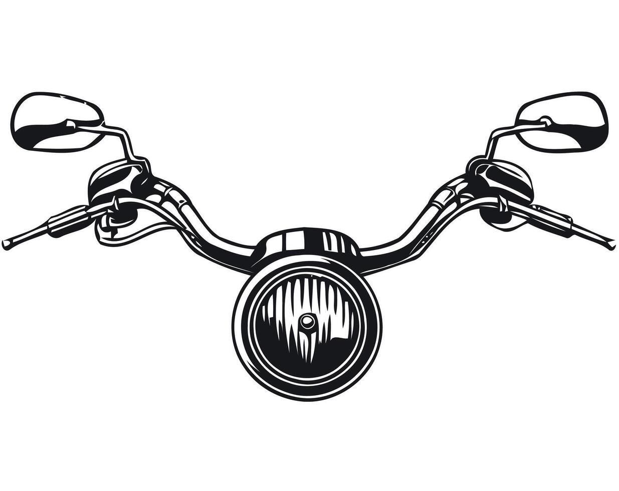 A motorcycle headlight and handlebars on a white background vector