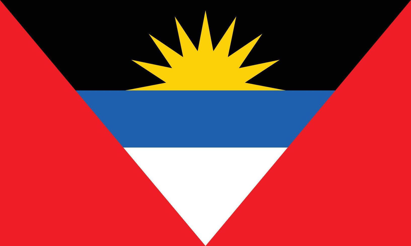 The national flag of Antigua and Barbuda with a horizontal, High detailed flag of Antigua and Barbuda. vector