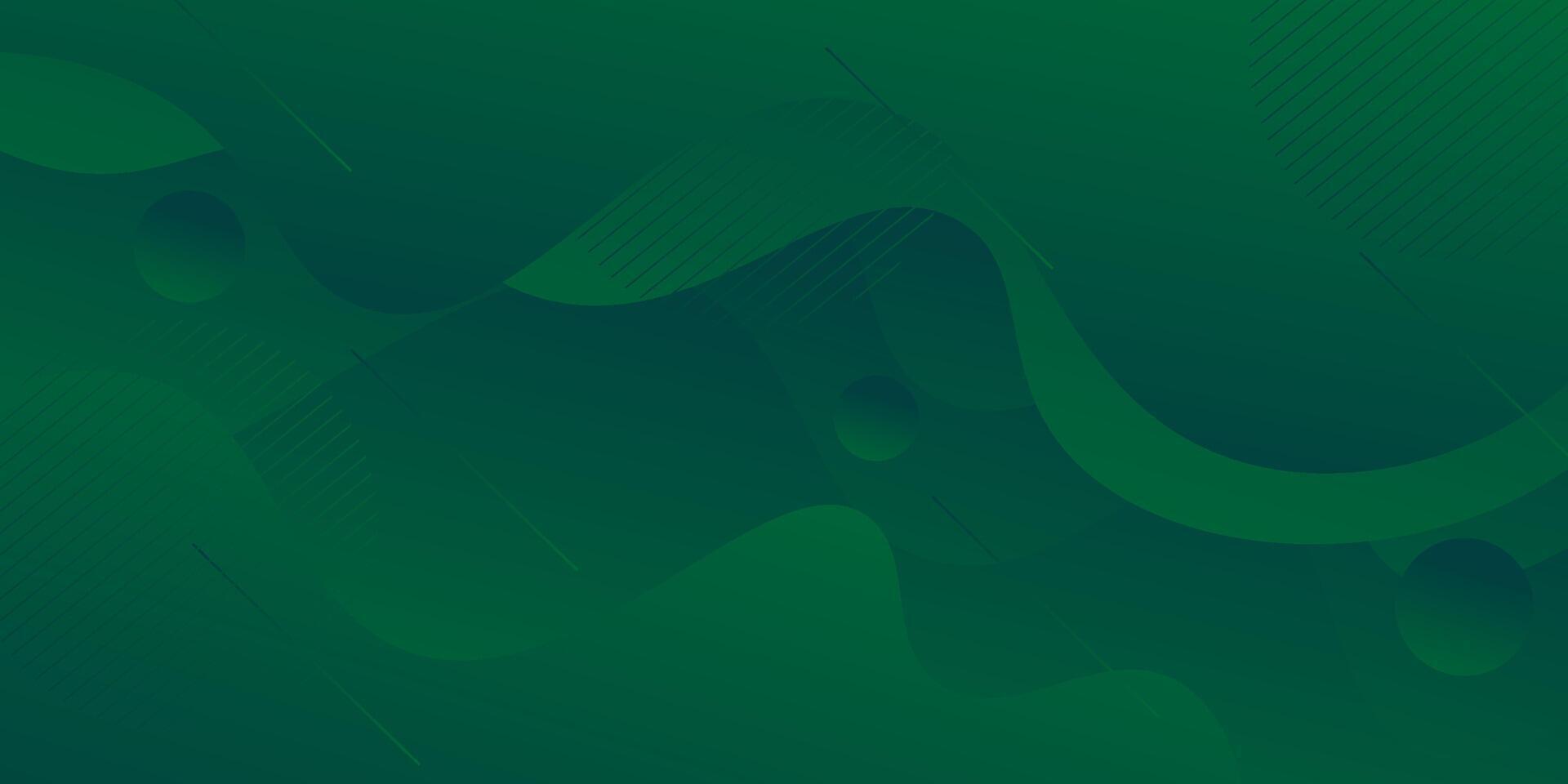 Modern Simple Dark Abstract Background with Green Color Wavy Design. Eps10 vector