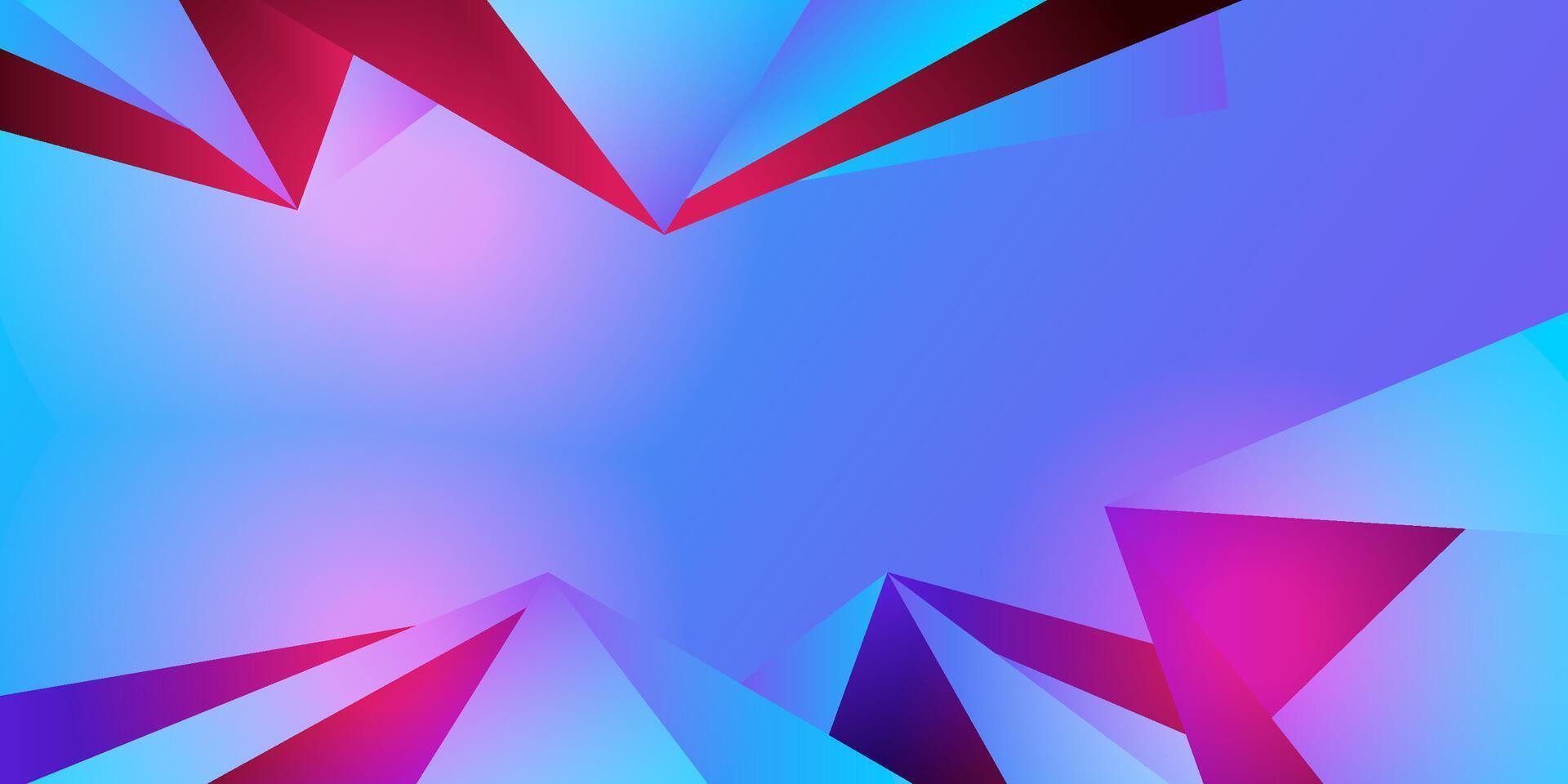 Abstract geometric futuristic background with bright colored triangle gradient colors. Bright blue triangle shape pattern. Eps10 vector