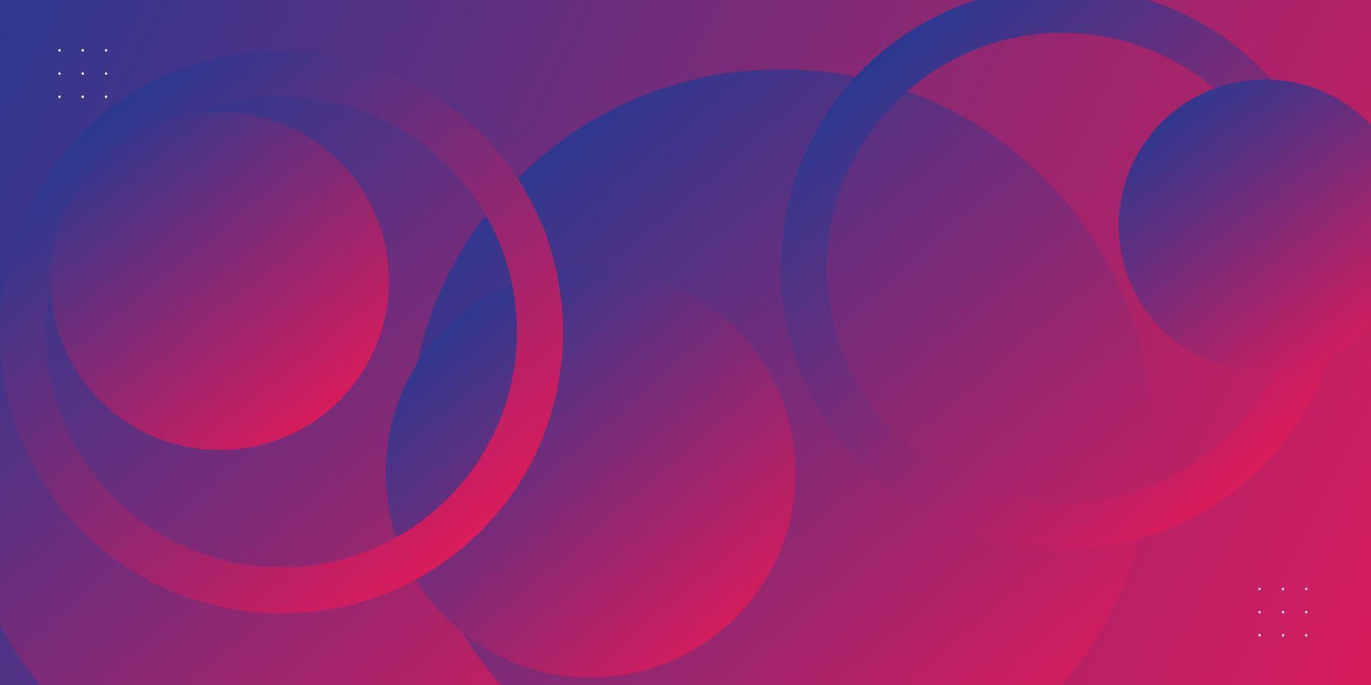 Dynamic and abstract purple and pink gradient illustration background with 3D look and simple circle pattern. Cool design. Eps10 vector