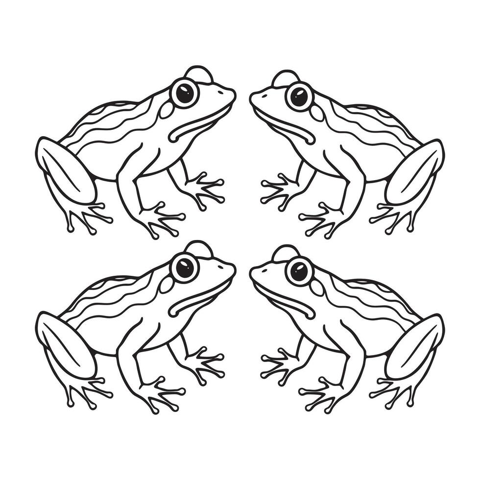 set of frogs art design vector